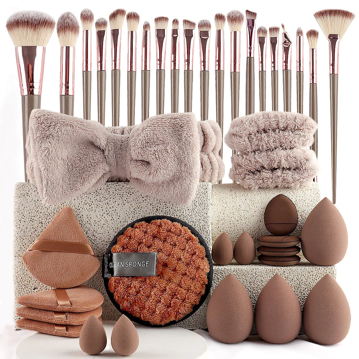 56-Piece Chocolate Brush Kit - Beauty Bae