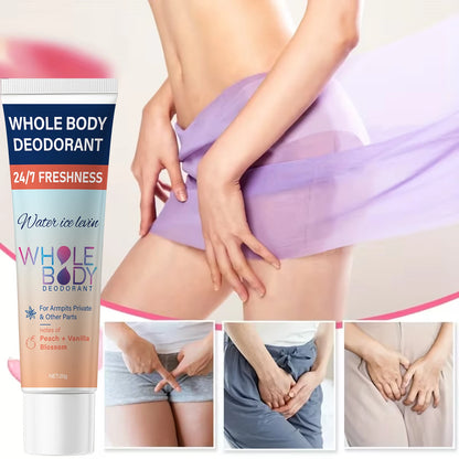 Whole Body Deodorant Cream Peach Vanilla Blossom Moisturizing Hydrates And Protects Skin Unisex by Beauty Bae