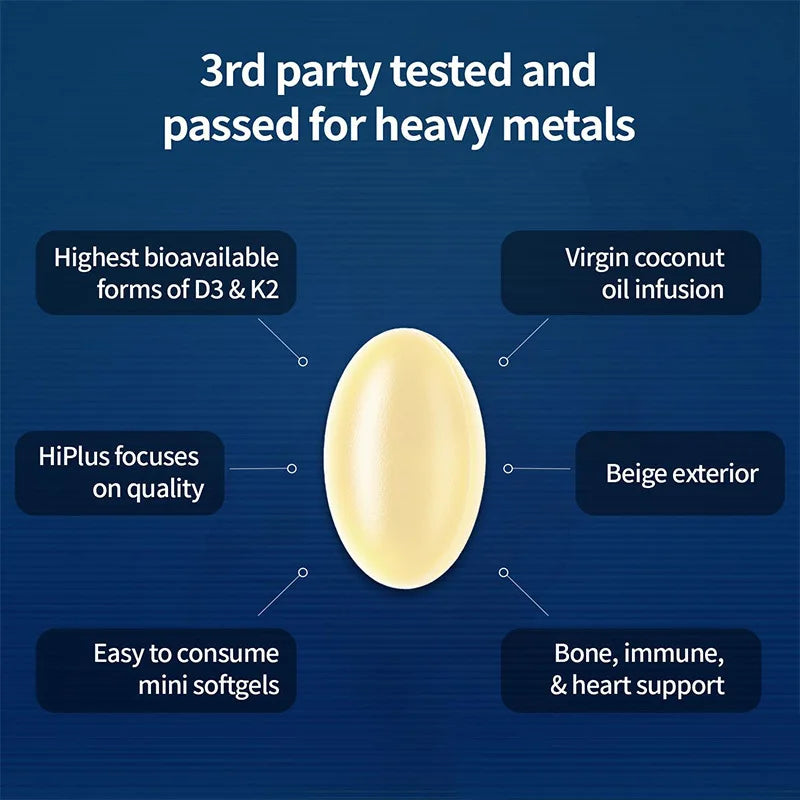 Vitamin D3 And K2 Softgels 300 Count For Optimal Calcium Absorption Bone And Heart Health MK7 And Immune Support by Beauty Bae