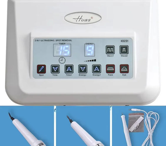 H3231 Ultrasonic Facial Massager with large face probe small eye probe and spot-removal needles CE certified