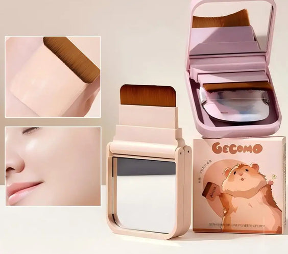 Wool Fiber Puff Brush Mirror