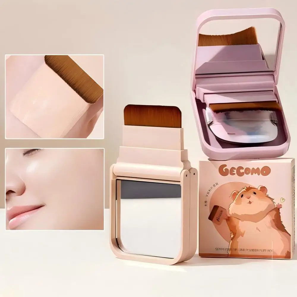 Wool Fiber Puff Brush Mirror - Beauty Bae