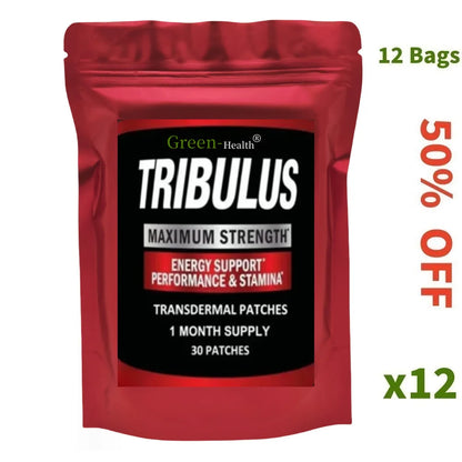 Tribulus Terrestris Extract Transdermal Patches Energy Booster Estrogen Blocker One Month Supply 30 Patches For Fitness by Beauty Bae