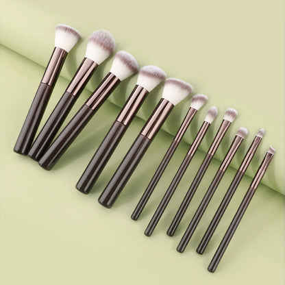 11pc Wood-Handle Brush Set - Beauty Bae
