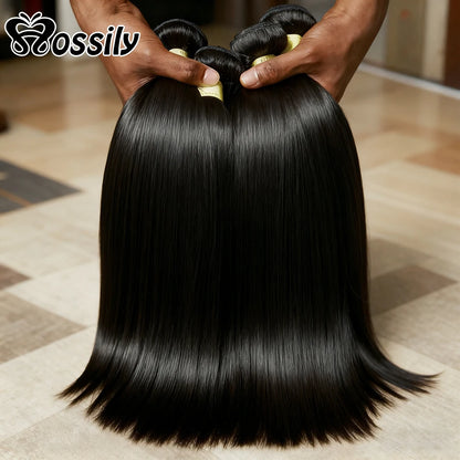 Straight Brazilian Remy Human Hair Bundles For Black Women Natural Looking Extensions Unprocessed Hair 1 3 4 Pieces by Beauty Bae