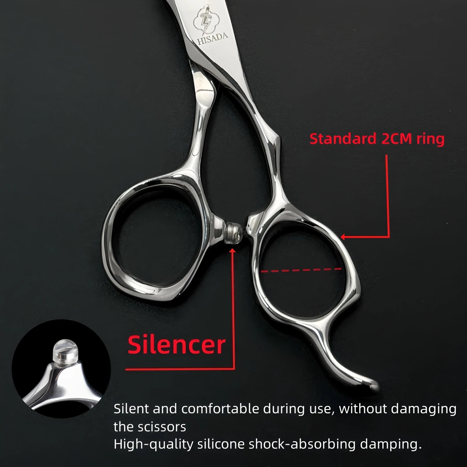VG10 Black Salon Scissors 6.5in