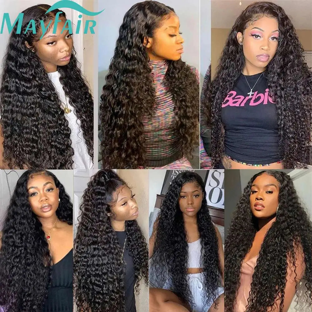 Water Wave Brazilian Remy Human Hair Bundles Curly Deep Wave Natural Black 100 Percent Human Hair 12A Grade by Beauty Bae