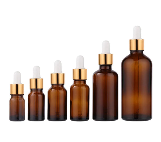 Amber Glass Dropper Set