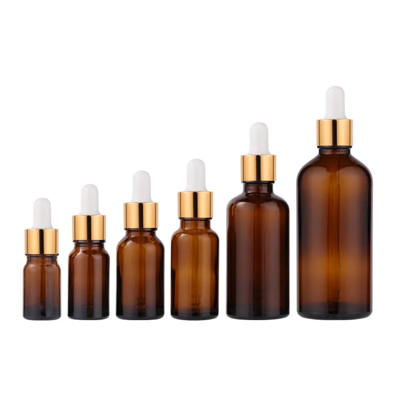Amber Glass Dropper Set