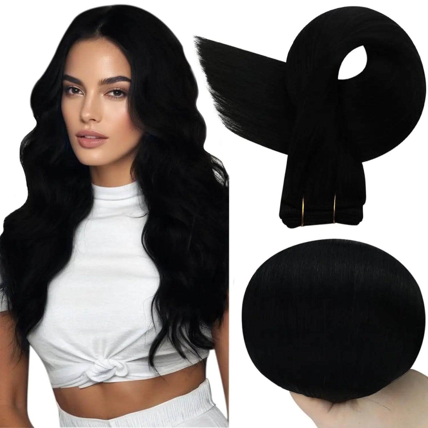Remy Human Hair Weft Extensions 100g Silky Straight Ombre Blonde Sew in Double Weft for Salon by Beauty Bae