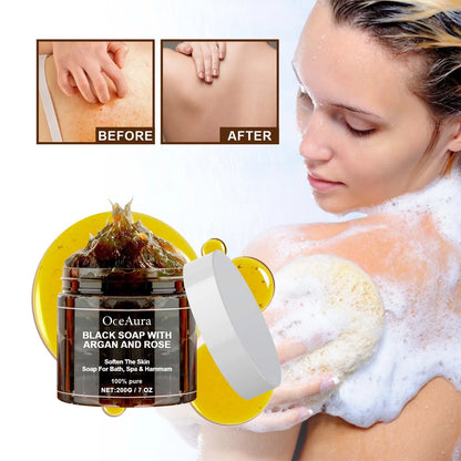 Black Beldi Soap 200g Argan - Beauty Bae