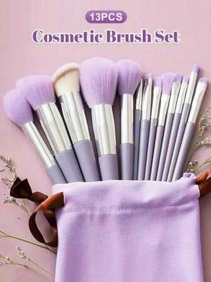 13pc Purple Vegan Brush Kit - Beauty Bae
