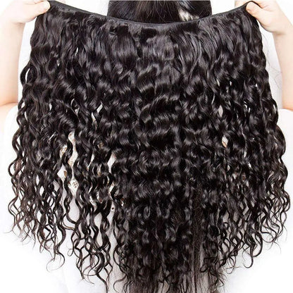 Water Wave Brazilian Remy Human Hair Bundles Curly Deep Wave Natural Black 100 Percent Human Hair 12A Grade by Beauty Bae
