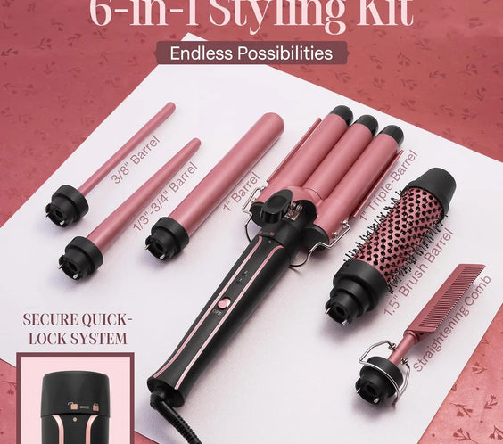 6-in-1 Ceramic Curling Wand