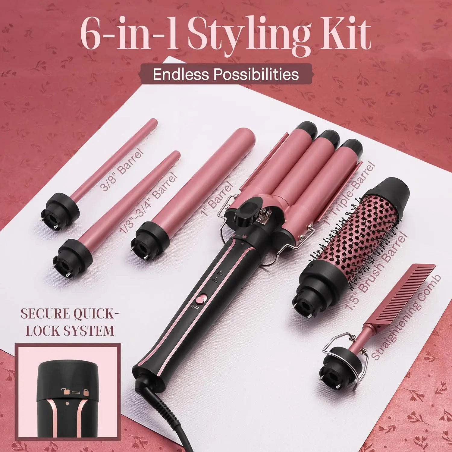 6-in-1 Ceramic Curling Wand