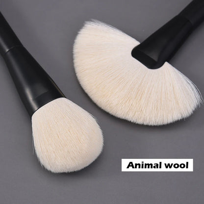 Goat Hair Brush Set Wood - Beauty Bae