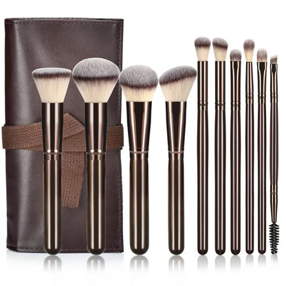 10pc Synthetic Makeup Brushes - Beauty Bae