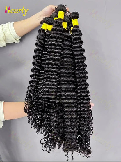 Remy Deep Wave Water Wave Brazilian Hair Bundles 30 Inch Virgin 100 Percent Human Hair by Beauty Bae