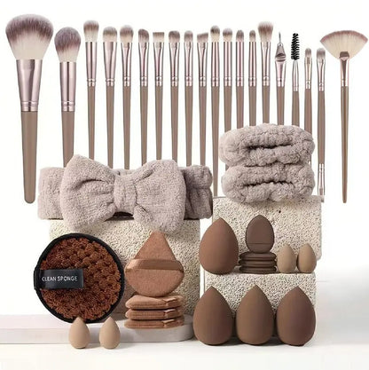 56-Piece Chocolate Brush Kit - Beauty Bae
