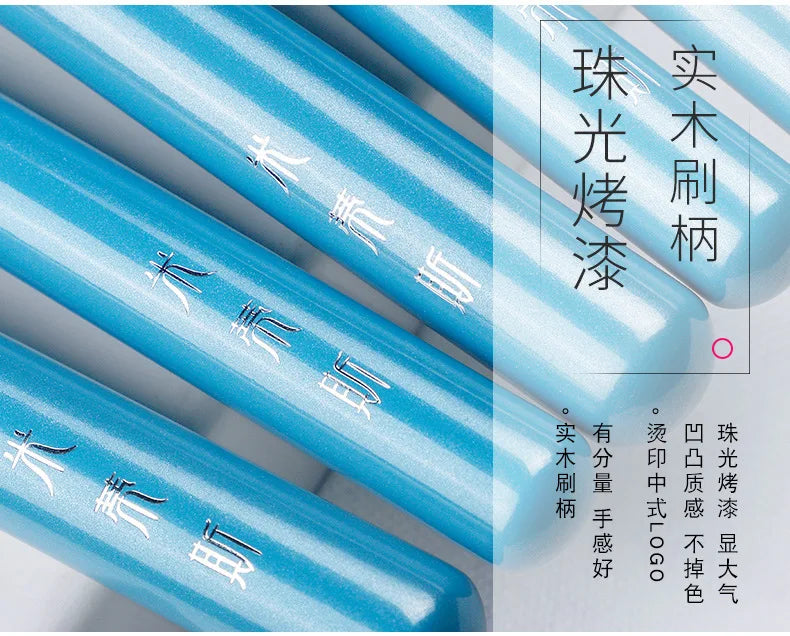 13pc Blue Synthetic Brush Set