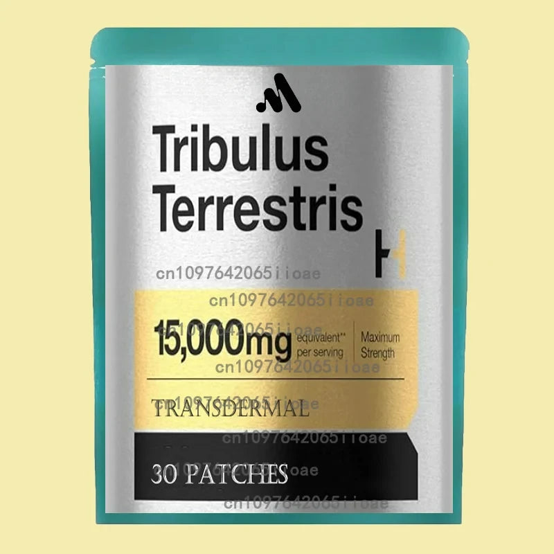 Tribulus Terrestris Transdermal Patches For Men Natural Testosterone Support Discreet Patch System 30 Patch Sleeve by Beauty Bae