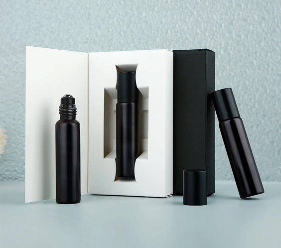 Matte Black Glass Roller 10ml