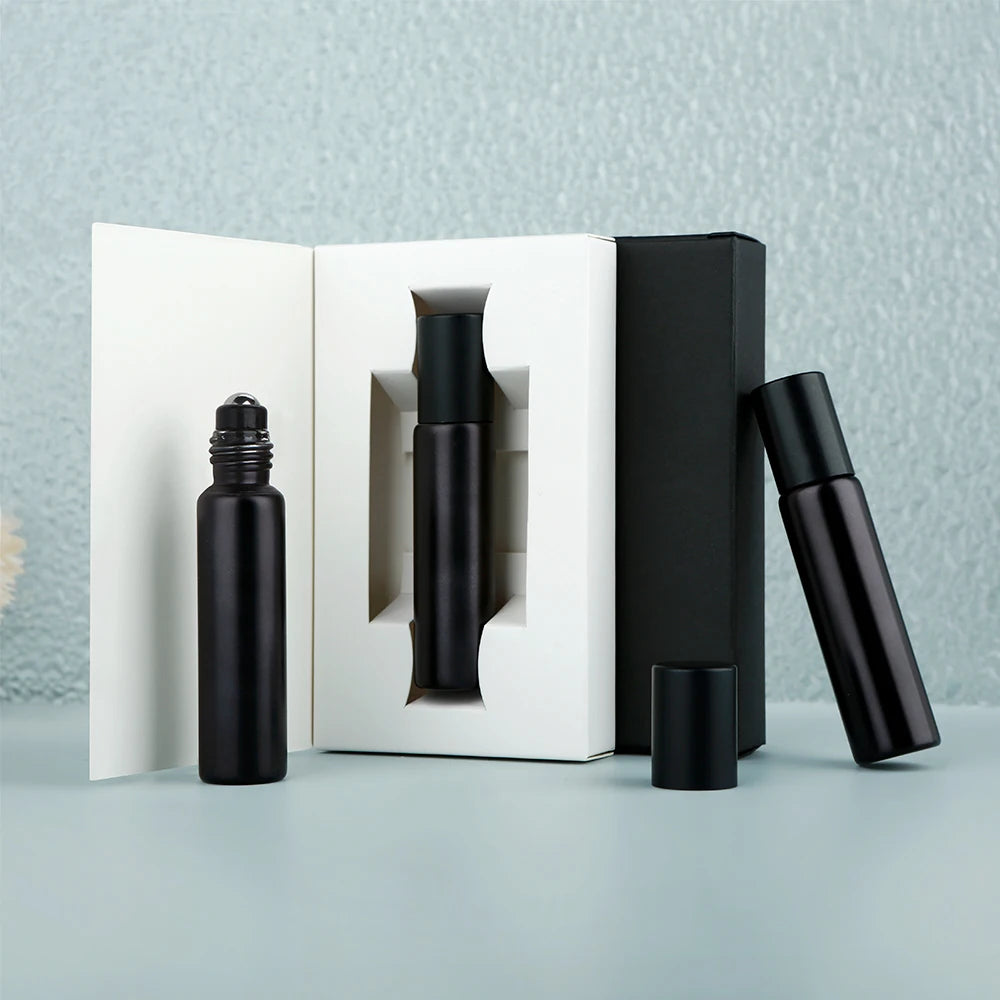 Matte Black Glass Roller 10ml