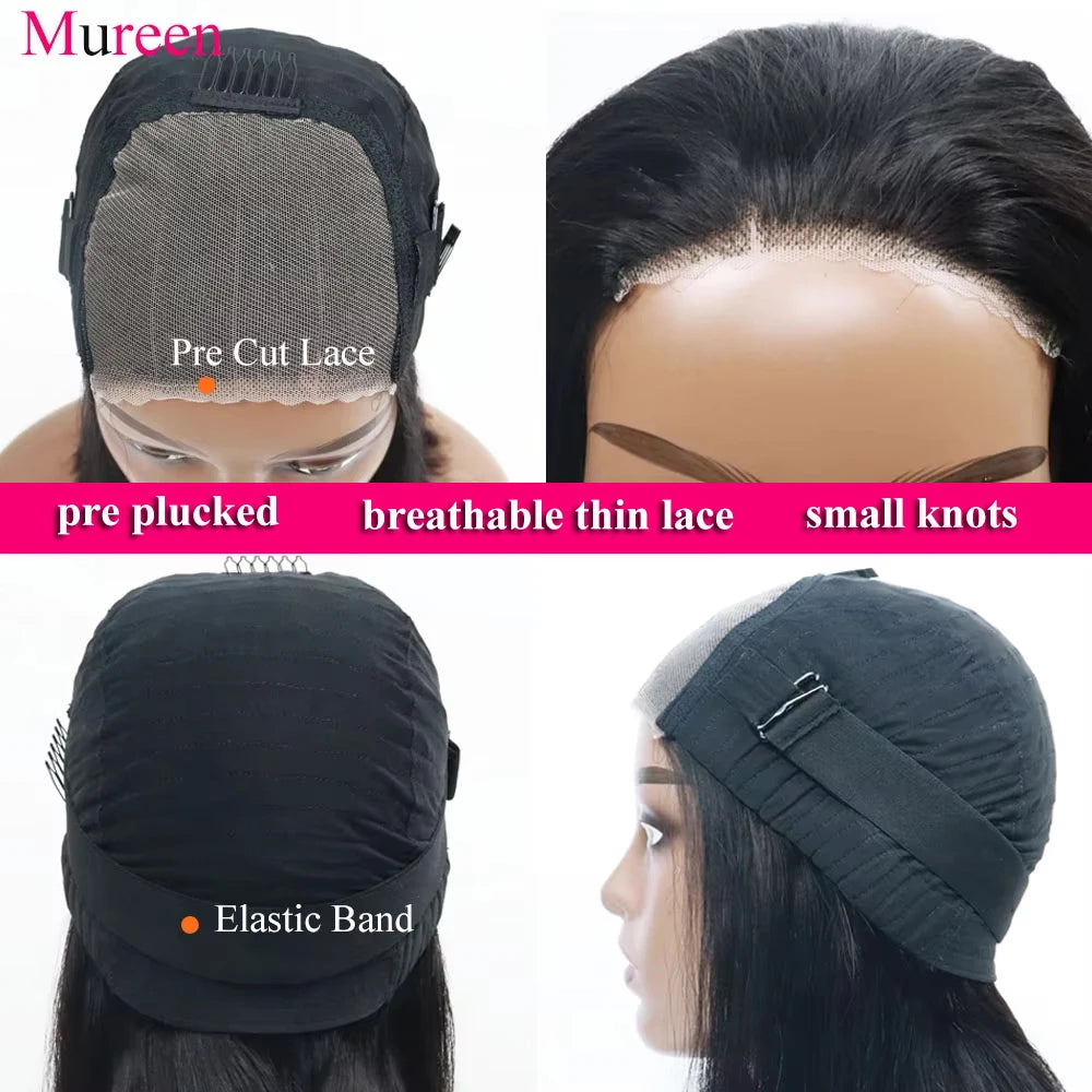 Mureen Wear and Go Glueless Body Wave Bob Wig 250 Percent Density 100 Percent Human Hair Remy Brazilian by Beauty Bae
