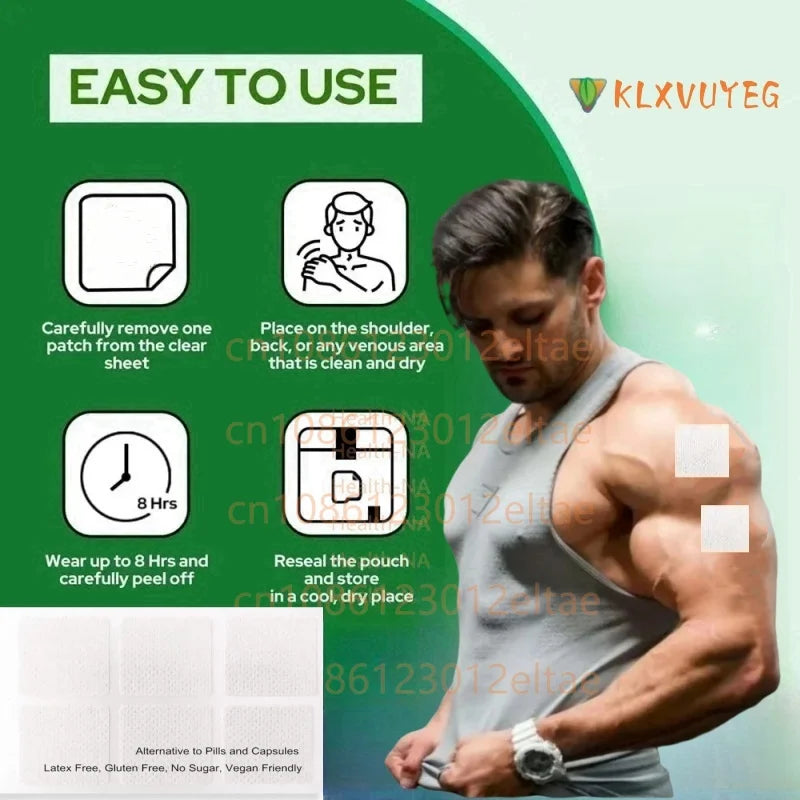 Testosterone Booster Pre Workout Patch For Men L Arginine Energy Endurance Muscle Growth KLXVUYEG Supplements 30 Day by Beauty Bae