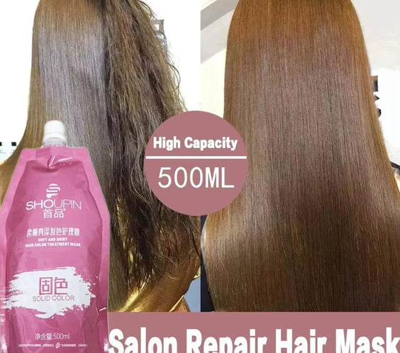 Magical Keratin Hair Mask jar with label CPNP certified chemical-free formula for quick 5-second frizz and damage repair