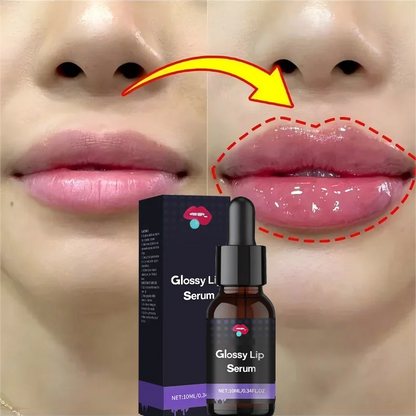 Instant Lip Plumping Serum clear tube with wand applicator glossy non-sticky formula NET WT 30 Origin Mainland China
