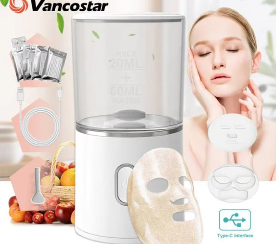 DIY Collagen Mask Maker with acrylic housing USB port magnetic rotor silicone mask trays and 32 collagen tablets