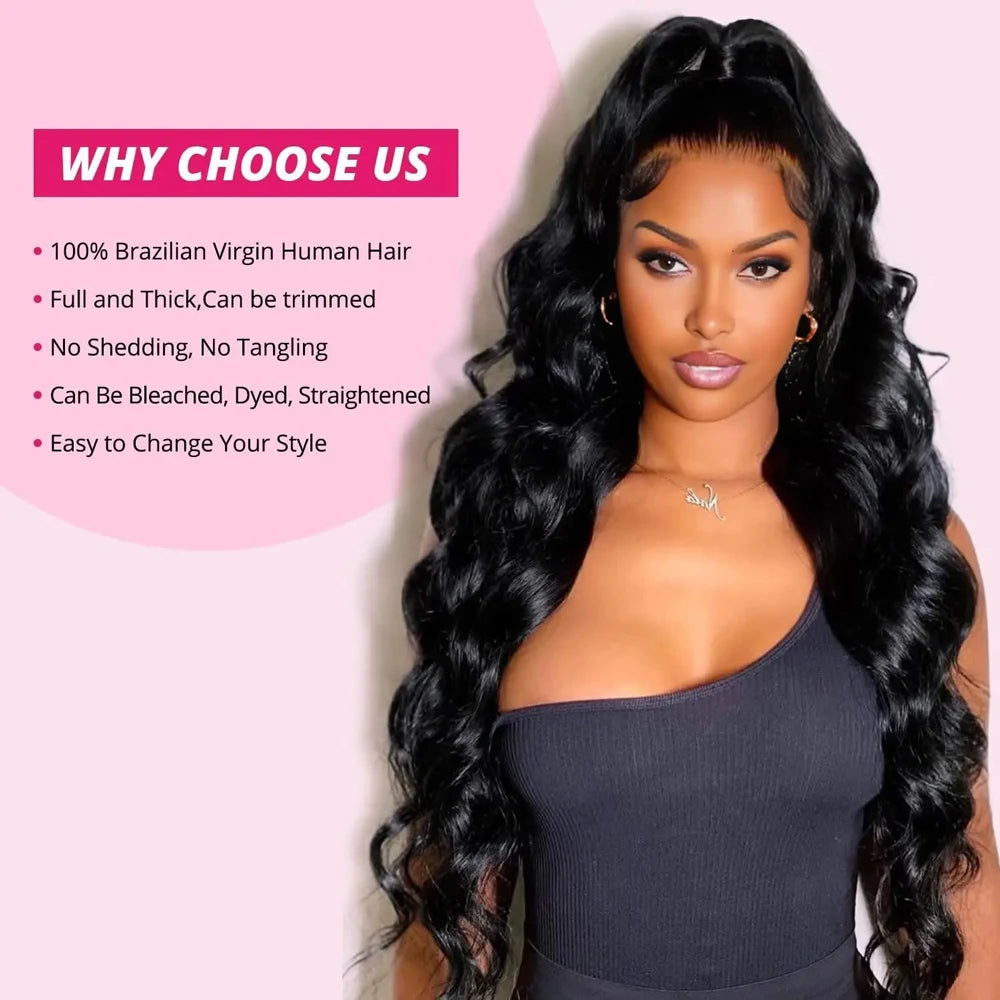 Virgin Brazilian Weave Body Wave Hair 30 to 40 Inch 3 or 4 Bundles Remy 100 Percent Human Hair Extensions Natural Black by Beauty Bae