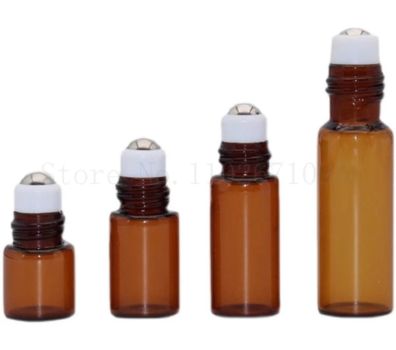 Amber Glass Roll-On Bottles