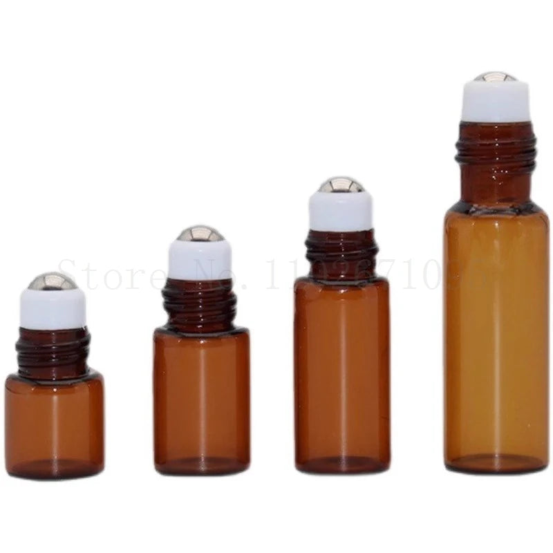 Amber Glass Roll-On Bottles
