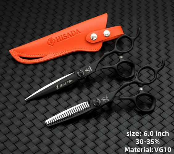 VG10 Black Salon Scissors 6.5in