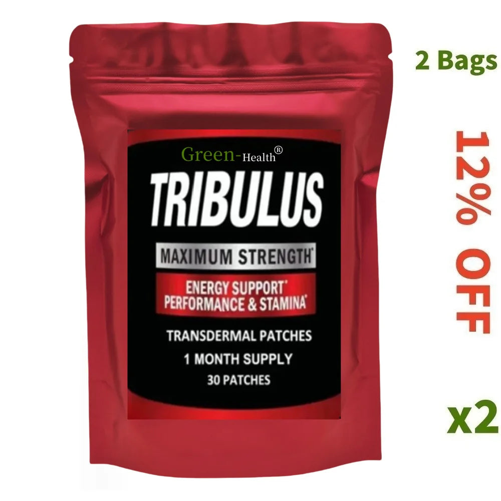 Tribulus Terrestris Extract Transdermal Patches Energy Booster Estrogen Blocker One Month Supply 30 Patches For Fitness by Beauty Bae