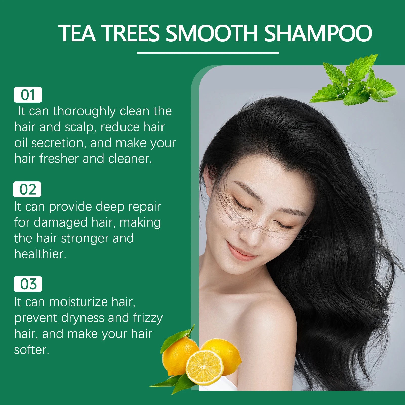Tea Tree Shampoo and Conditioner Set for Dandruff Control and Scalp Care Oil Control Smoothing Shiny Hair 100ml by Beauty Bae