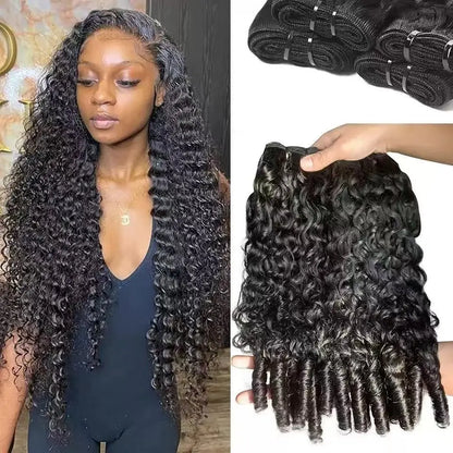 Burmese Curly Human Hair Bundles 100 Percent Double Drawn Deep Wave Remy Weave Vietnamese Extensions With Spring Ends by Beauty Bae