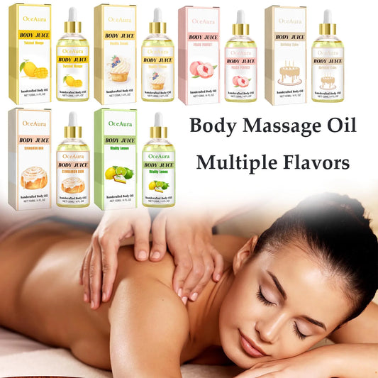 Vanilla Body Massage Oil With Sweet Almond Oil By OceAura Handcrafted For Glowing Skin, Deep Moisturizing, Stress Relief by Beauty Bae