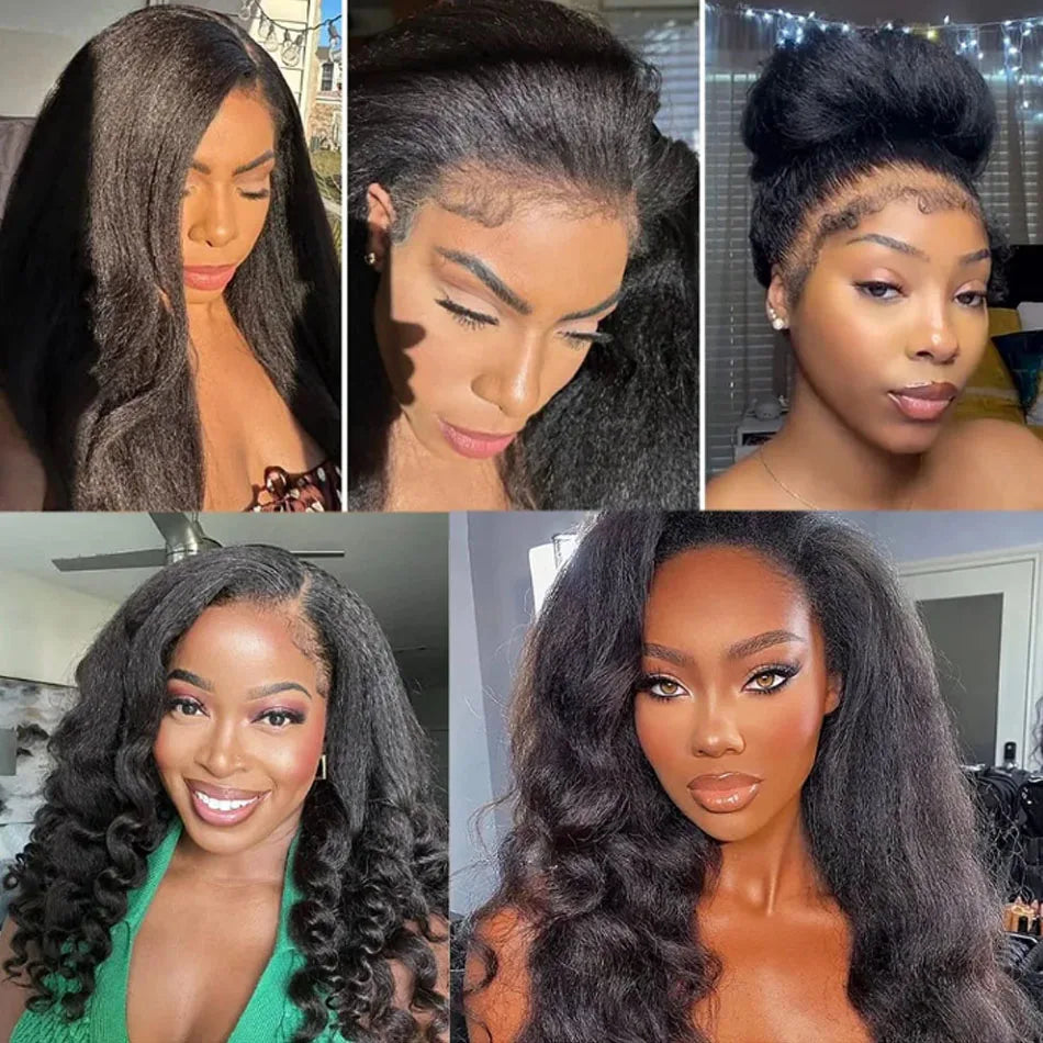 38-Inch Kinky Straight 3-In-1 Half Wig 100 Percent Human Hair Glueless Pull and Go Shireen by Beauty Bae