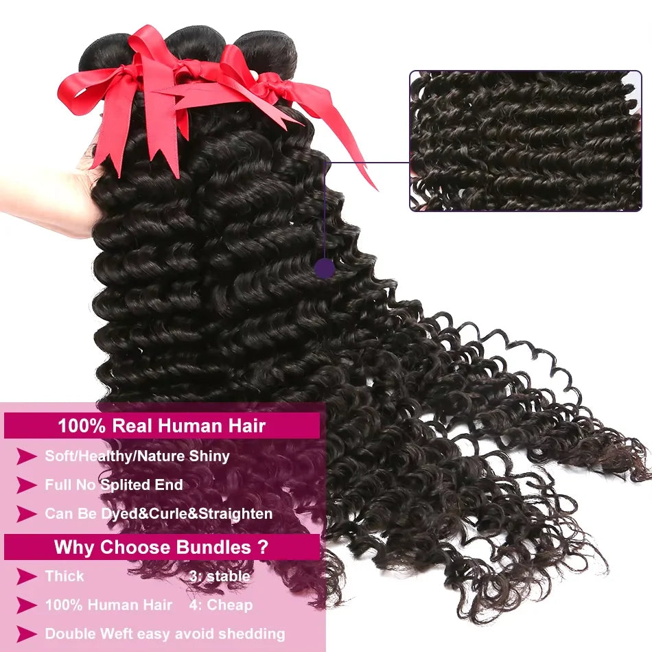 Burmese 100 Percent Unprocessed Human Hair Bundle Kinky Curly Jerry Curly 28 Inch 30 Inch Natural Wave Double Weft Remy by Beauty Bae