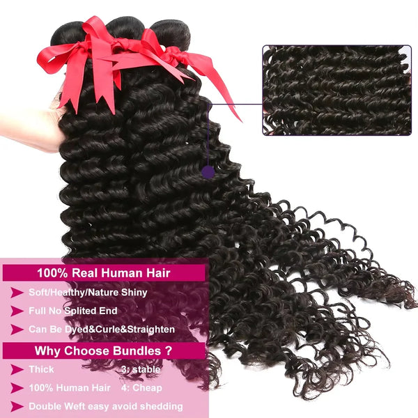 Burmese 100 Percent Unprocessed Human Hair Bundle Kinky Curly Jerry Curly 28 Inch 30 Inch Natural Wave Double Weft Remy by Beauty Bae