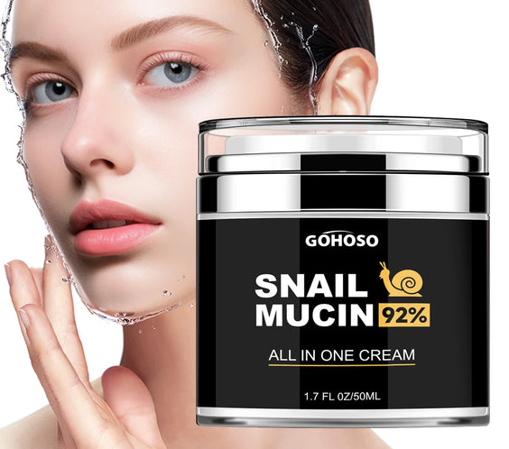 ENVISHA Snail Mucin Face Cream 50ml jar with white label showing snail filtrate sodium hyaluronate adenosine