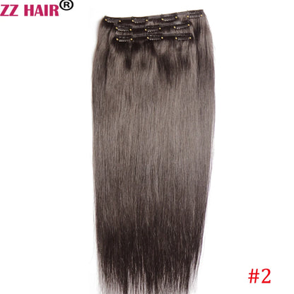 ZZHAIR 100 Percent Brazilian Remy Human Hair Clip In Extensions Natural Straight 16 To 26 Inches 3 Pcs Set 100g To 200g by Beauty Bae
