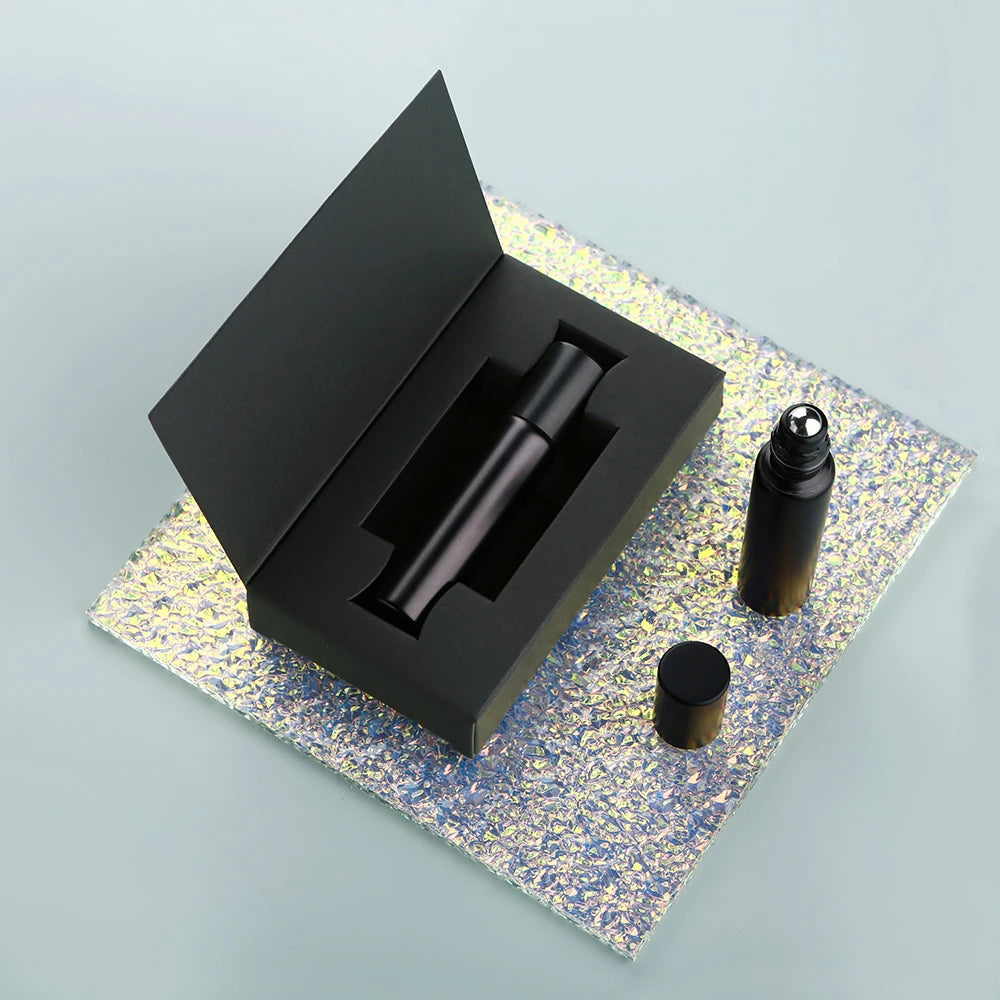 Matte Black Glass Roller 10ml