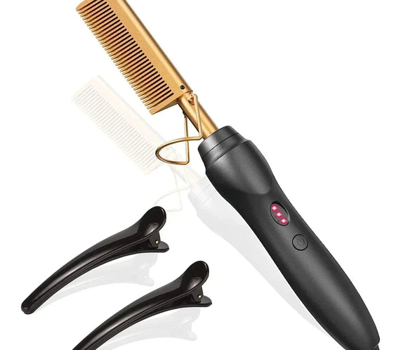 Pink Electric Hot Comb 210°C