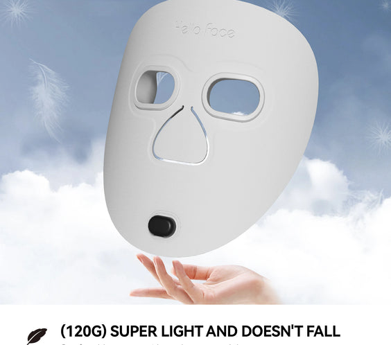 NIR Red Light Facial Mask cordless full-face LED mask showing red and near-infrared diode array adjustable head strap ultra-light fit