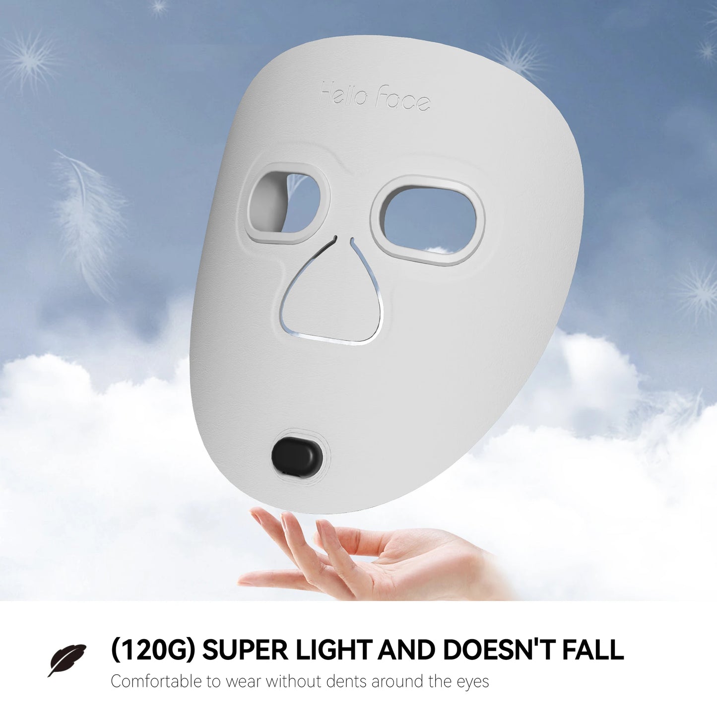 NIR Red Light Facial Mask cordless full-face LED mask showing red and near-infrared diode array adjustable head strap ultra-light fit