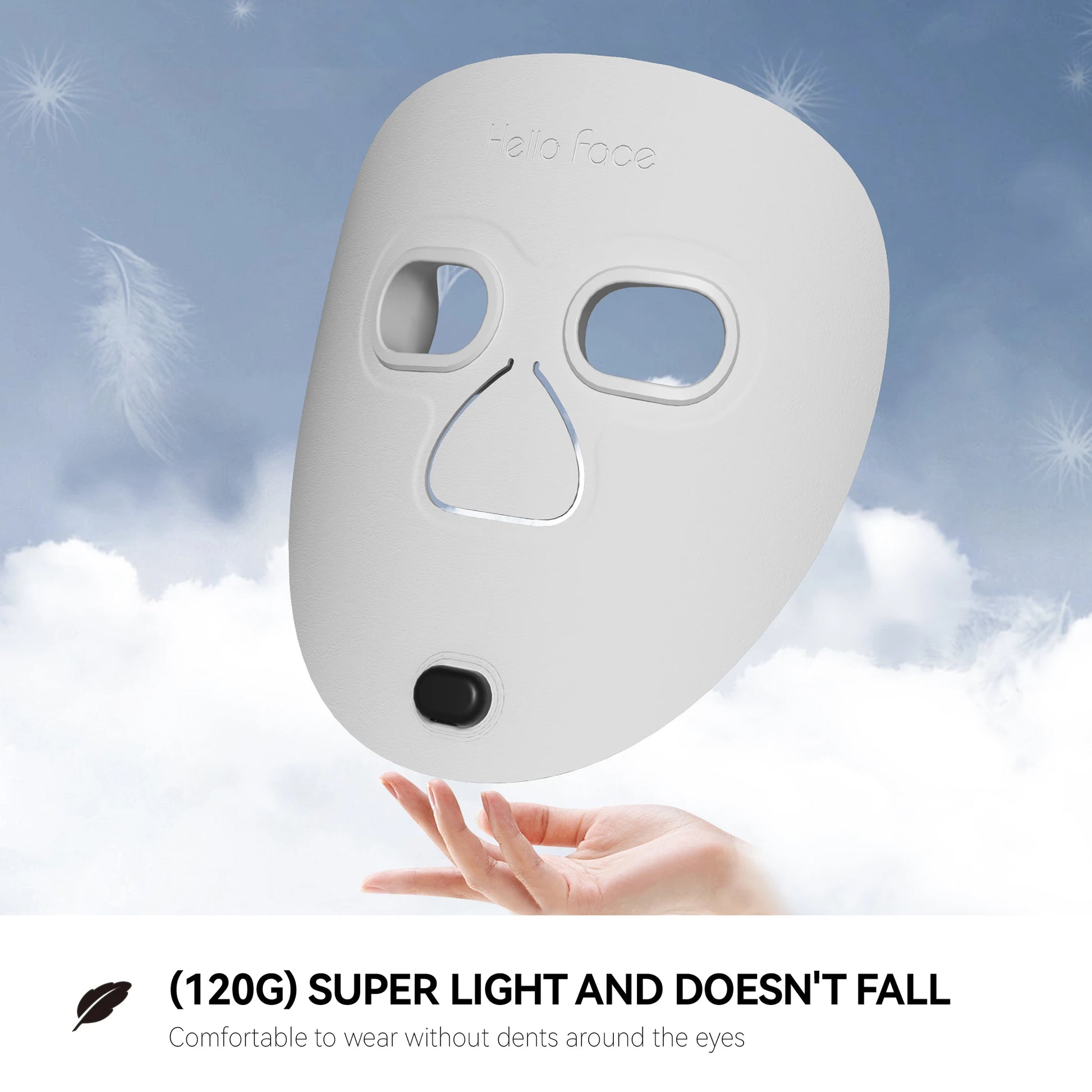 NIR Red Light Facial Mask cordless full-face LED mask showing red and near-infrared diode array adjustable head strap ultra-light fit